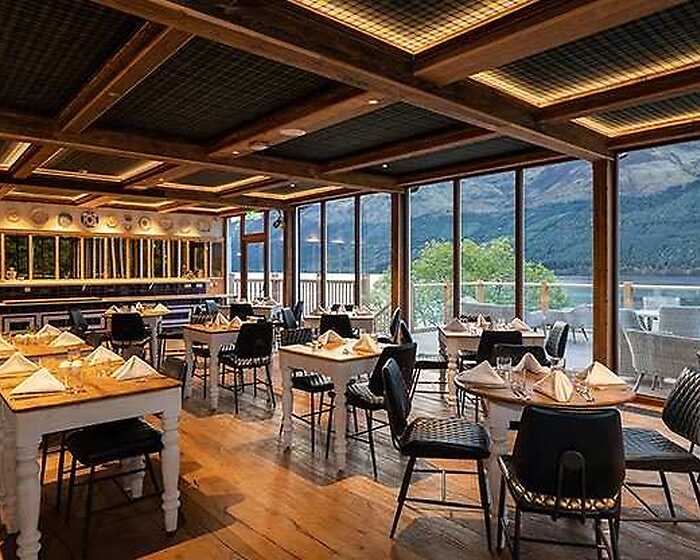 Lochside Brasserie restaurant, Black Sheep Cabins
